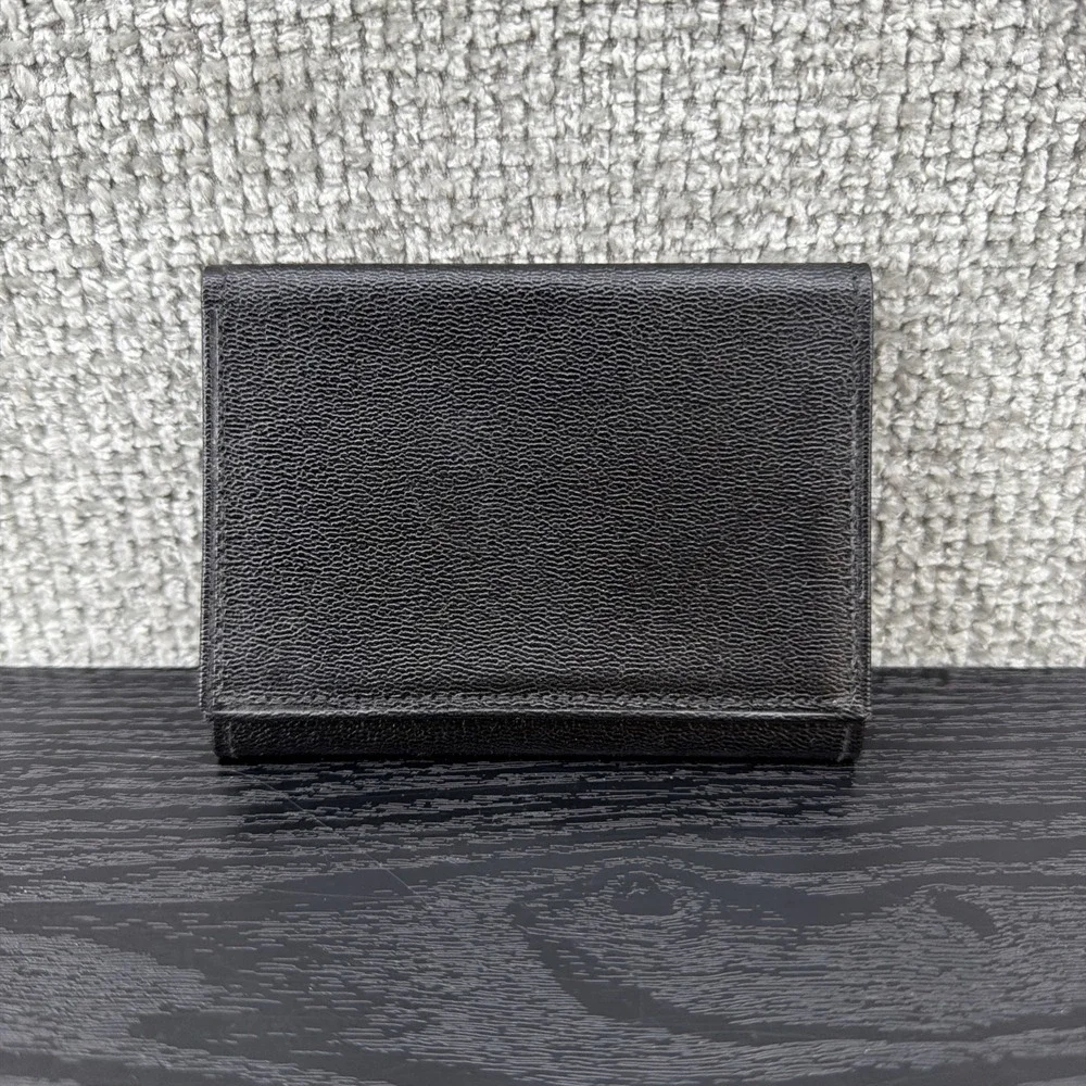 Di Lido Black Imported‎ Black French Kidskin Tri fold Wallet Mens Classic